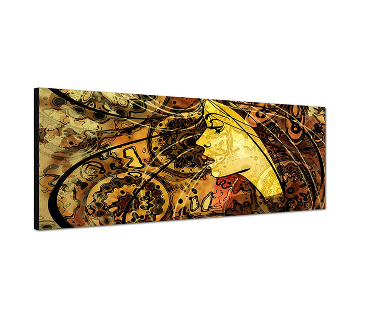 Augenblicke Wandbilder Leinwandbild als Panorama in 150x50cm Frau Gesicht Kunstwerk Gemälde