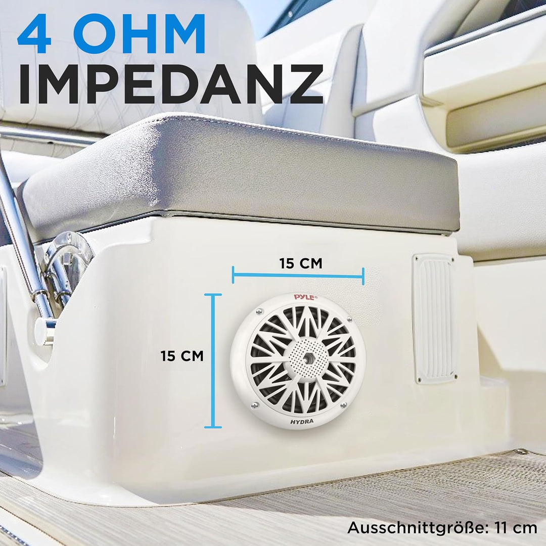Pyle Marine Lautsprecher (150 Watt, 13,33 cm (5,25 Zoll), 2-Wege) weiss