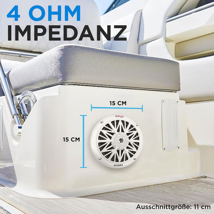Pyle Marine Lautsprecher (150 Watt, 13,33 cm (5,25 Zoll), 2-Wege) weiss
