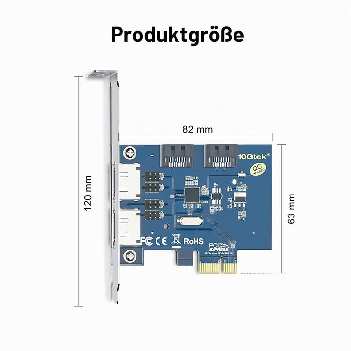 2 Port eSATA3.0 or 2 Port SATA3.0 Non-Raid Controller Card, X1, with 2 SATA Cable, Support SSD and H