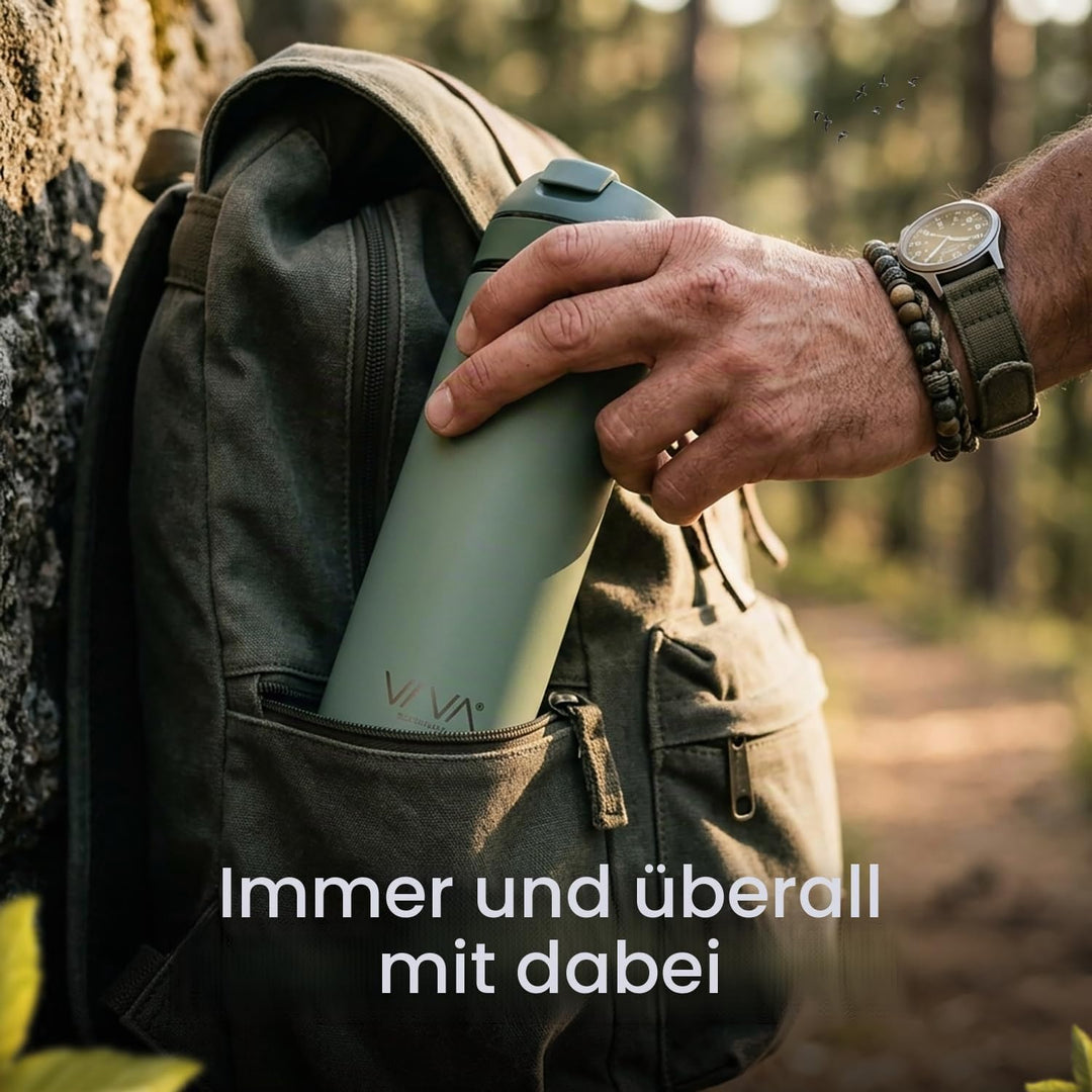 VIVA Recharge Thermobecher to go, Edelstahl, Tee-Sieb, 0,46 l, Mint | Doppelwandig isolierter Edelst