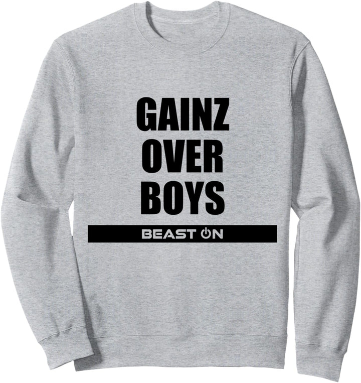 Gains Gainz over Boys Fitness Gym Motivation Sprüche Sweatshirt