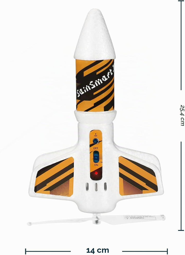 SainSmart Jr. Rakete Spielzeug – Motorisierte Rakete mit Fallschirm, Start bis zu 61 Meter, Outdoor-