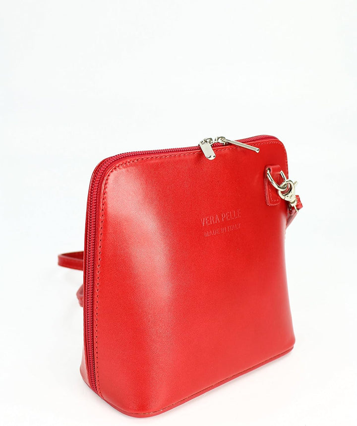 Belli italienische Ledertasche Damen Umhängetasche klein Handtasche Schultertasche Abendtasche in ro