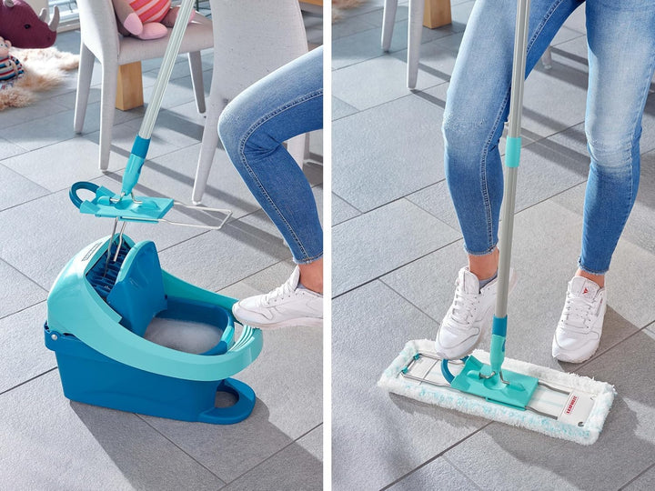 Leifheit Bodenwischer Profi XL mit 2 Wischbezügen, 1x Mikrofaser Bezug für alle glatten Böden und 1x