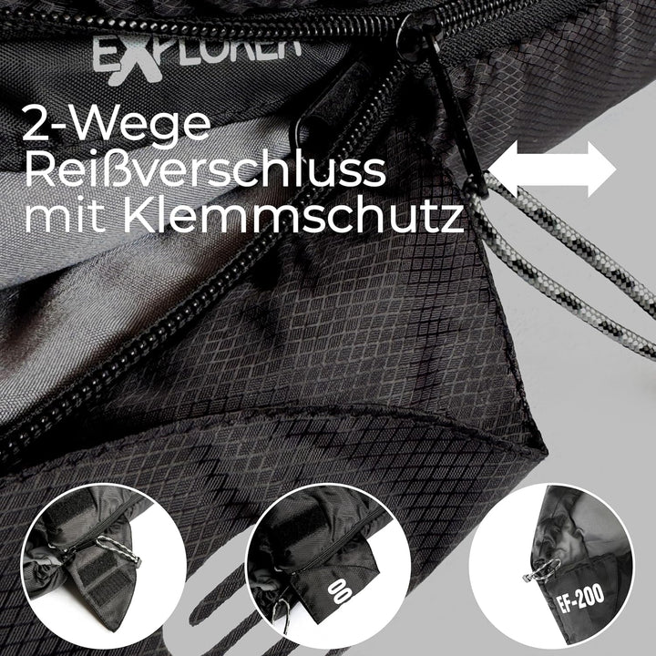EXPLORER® EF-200 XXL Deckenschlafsack -18°C +3°C [400GSM] Schlafsack Gäste Decke 3-4 Jahreszeiten 22