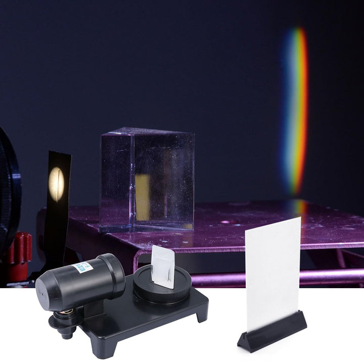 DEARMAMY Physikalisches Optik Lehrmittel Prisma mit Stabilem Ständer Lichtstreuungs Demonstrator für