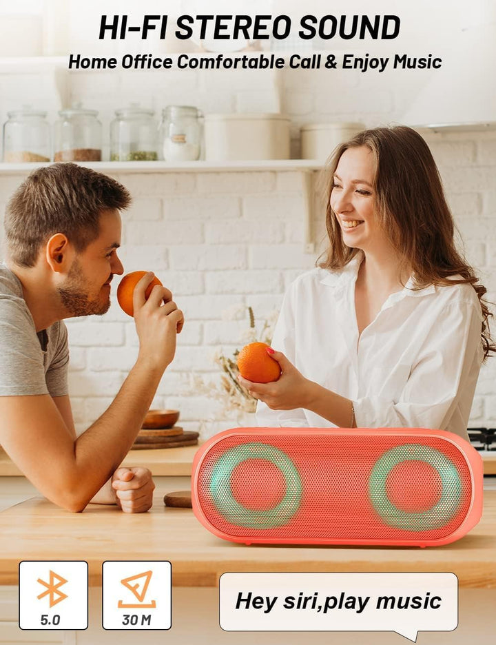 NOTABRICK Bluetooth Speaker, Music Box with RGB LED Light, Portable Wireless Bluetooth Box, 30 W Tru