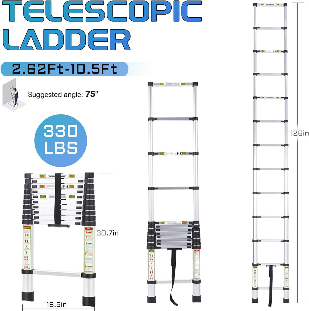 RIKADE Teleskopleiter,Haushaltsleiter,Klappleiter, Ausziehleiter,Mehrzweckleiter,Tragbare Ausziehlei