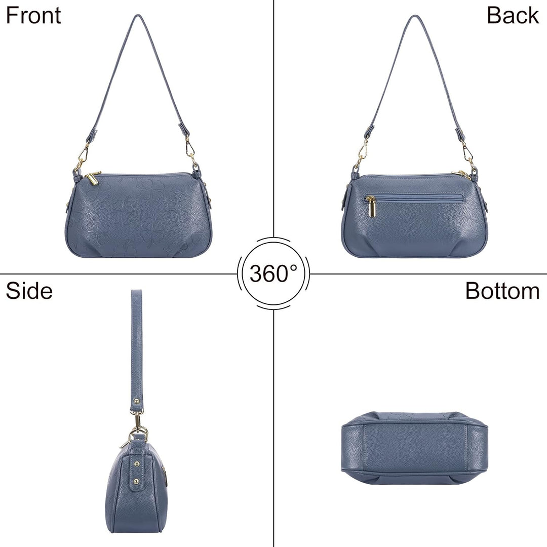 HAWEE Damen Handy Umhängetasche Leder Klein Crossbody Schultertasche mit Verstellbar Abnehmbar Schul