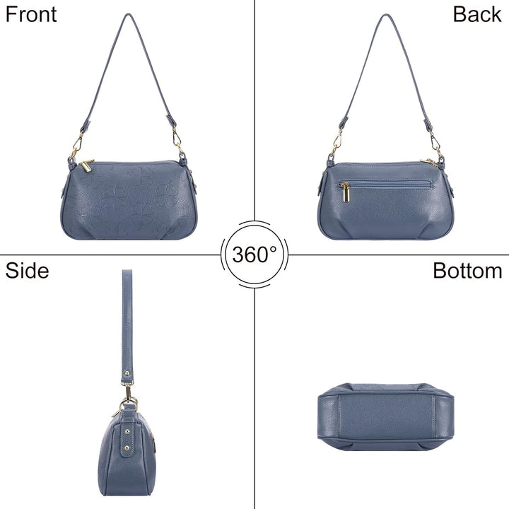 HAWEE Damen Handy Umhängetasche Leder Klein Crossbody Schultertasche mit Verstellbar Abnehmbar Schul