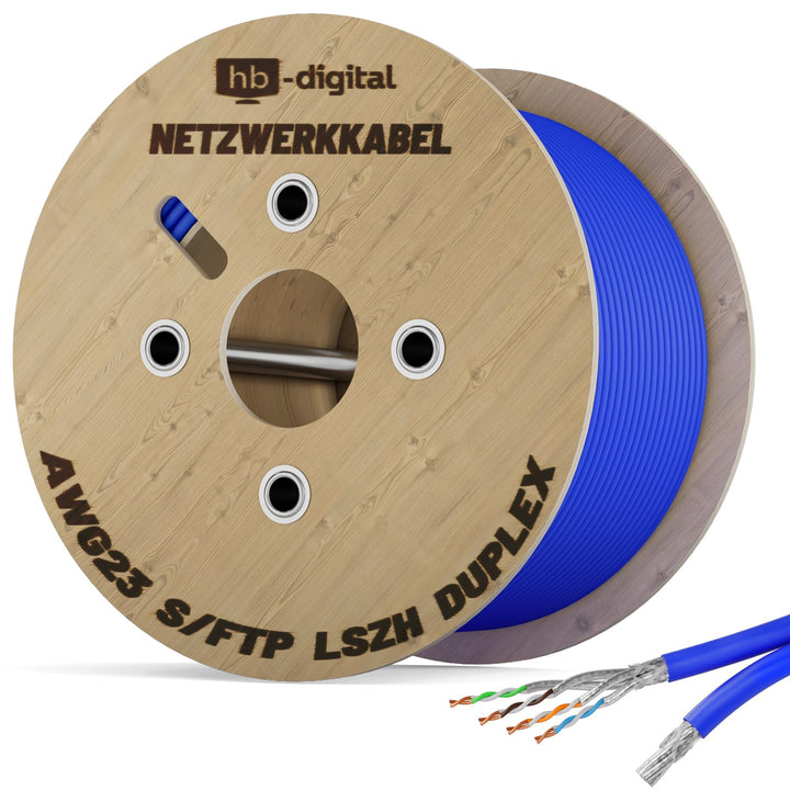HB-DIGITAL 100m CAT 8 Netzwerkkabel LAN Kabel Verlegekabel Ethernet Installationskabel 40 Gbit/s AWG