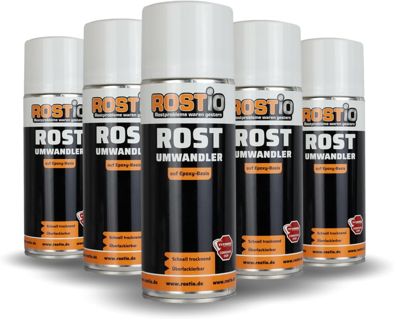 Rostio Epoxy Rostumwandler Spray 400ml Rostkonverter (5 er Set), 5 er Set