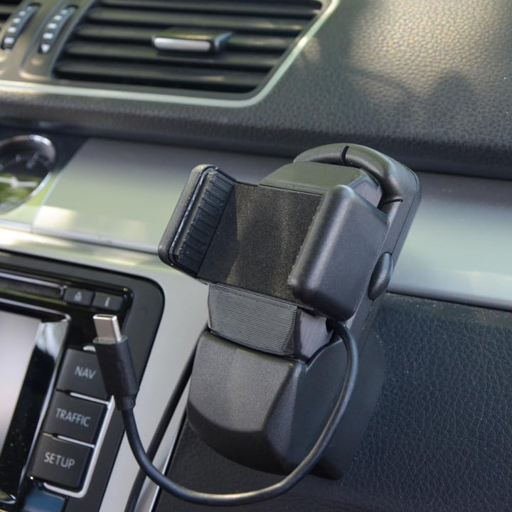 Handyhalterung für VW Aufnahmehalter | Handyvorbereitung | USB-C Ladekabel | Passend für VW Passat,