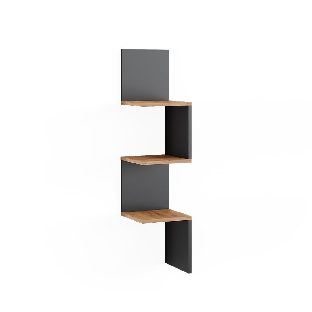Vicco Eckregal Paolo, Bücherregal, Anthrazit, 28 x 116.4 cm Anthrazit 116 cm, Einzel, Anthrazit 116