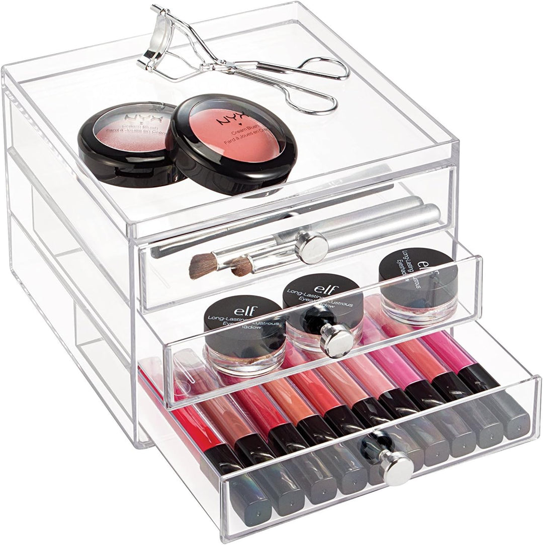iDesign 37060EU Clarity 3 Stapelbare Schubladen Schmal, durchsichtig, 3 Stapelbare Schubladen Schmal