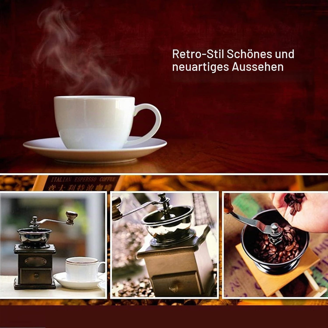 Manuelle Kaffeemühle, Rostfrei, Retro-Stil, Kaffeemühle mit Edelstahlkern