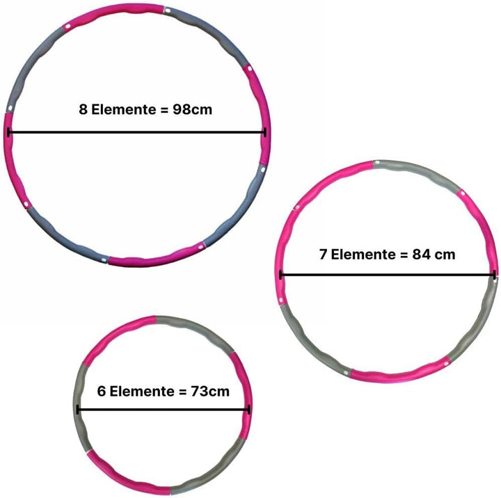 Hula-Hoop-Reifen mit 6-8 Elementen für Kinder und Erwachsene - zum Abnehmen oder Fitness, Sport für