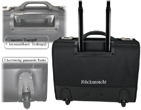 Trolley, Businesskoffer, Aktenkoffer, Pilotenkoffer, Aktentrolley mit Laptopfach, Dokumentasche, Han