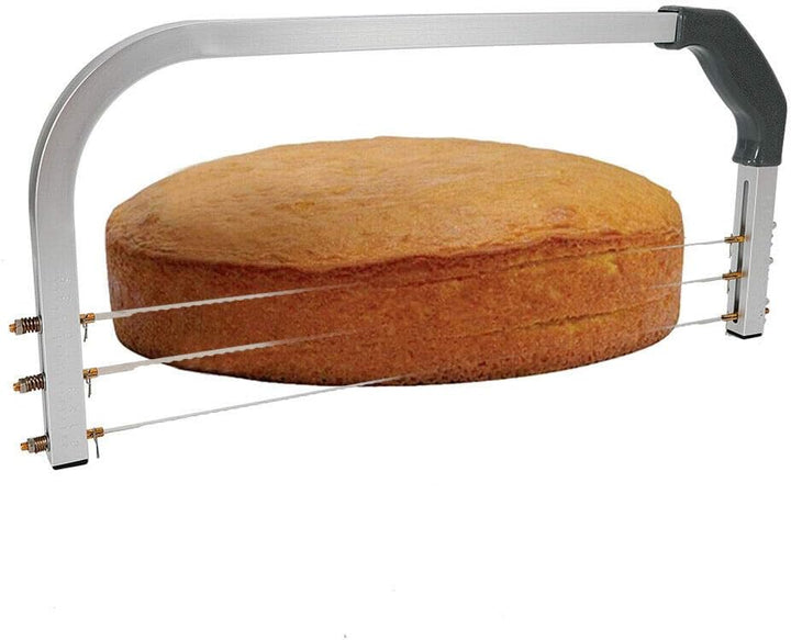 Tortenschneider Edelstahl, 3 Drähte Kuchenschneider Tortenbodenschneider Tortensäge Höhenverstellbar