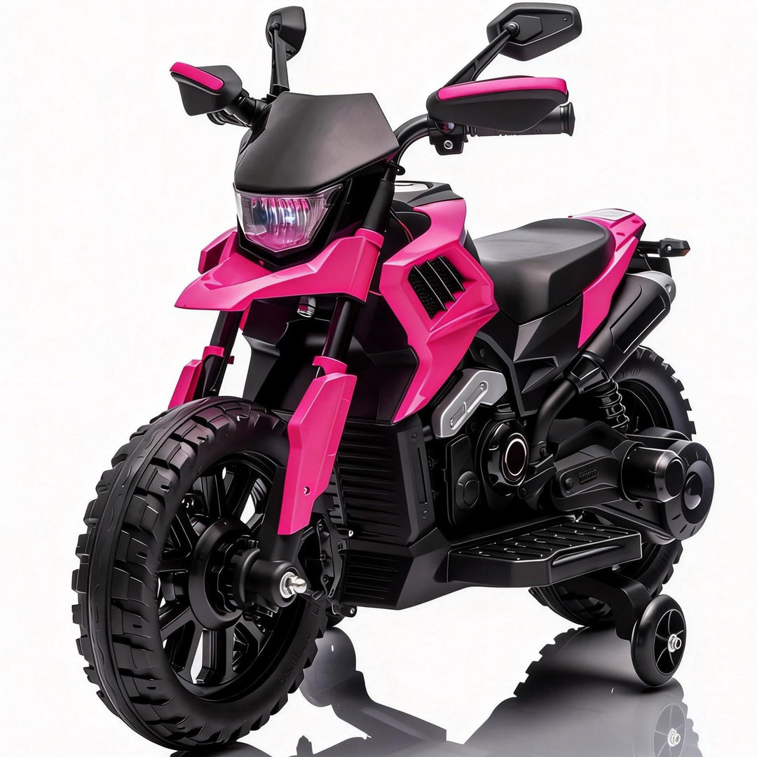 6V Elektro Motorrad Kinder, Kindermotorrad Mit 3 Geschwindigkeiten, Stützrädern, Max 6 Km/h, Bis Zu