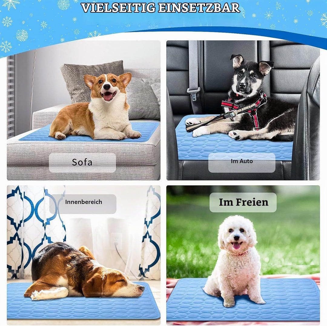 Kühlmatte Hunde, 70×55 cm Pet Cooling Mat, Kühldecke für Tiere, Abwischbar, Robust, Kühlmatte für Hu