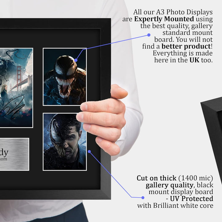 HWC Trading FR A3 Tom Hardy Venom Gifts Autogramm, gedruckt, signiert, für Film-Fans, gerahmt, A3 To