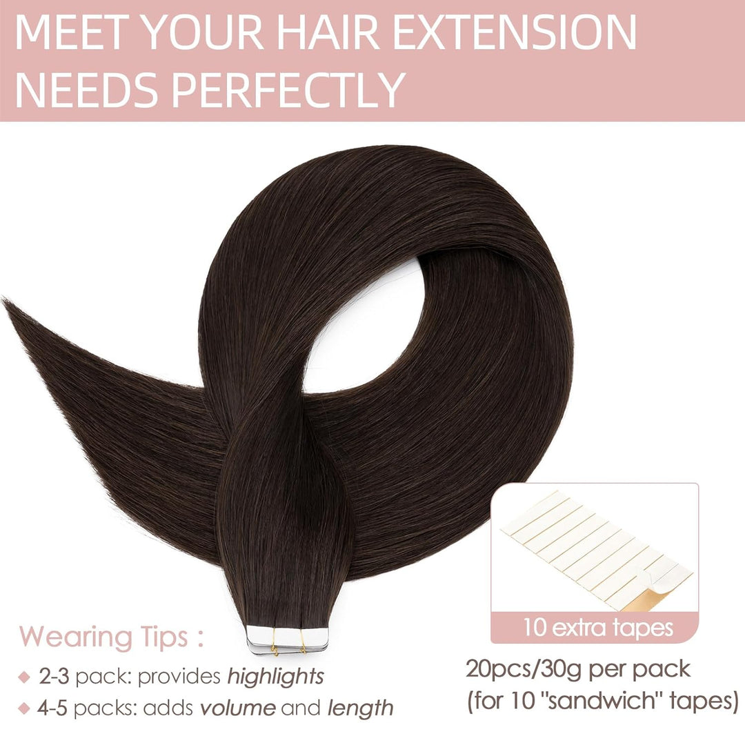 Silk-co Tape in Extensions Echthaar 20stk, leicht Version Tape Extensions Echthaar, Remy Haarextensi