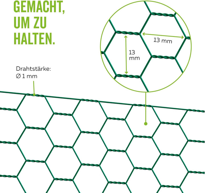 Alberts 614195 Sechseckgeflecht | verschiedene Längen und Höhen - wahlweise in verschiedenen Farben