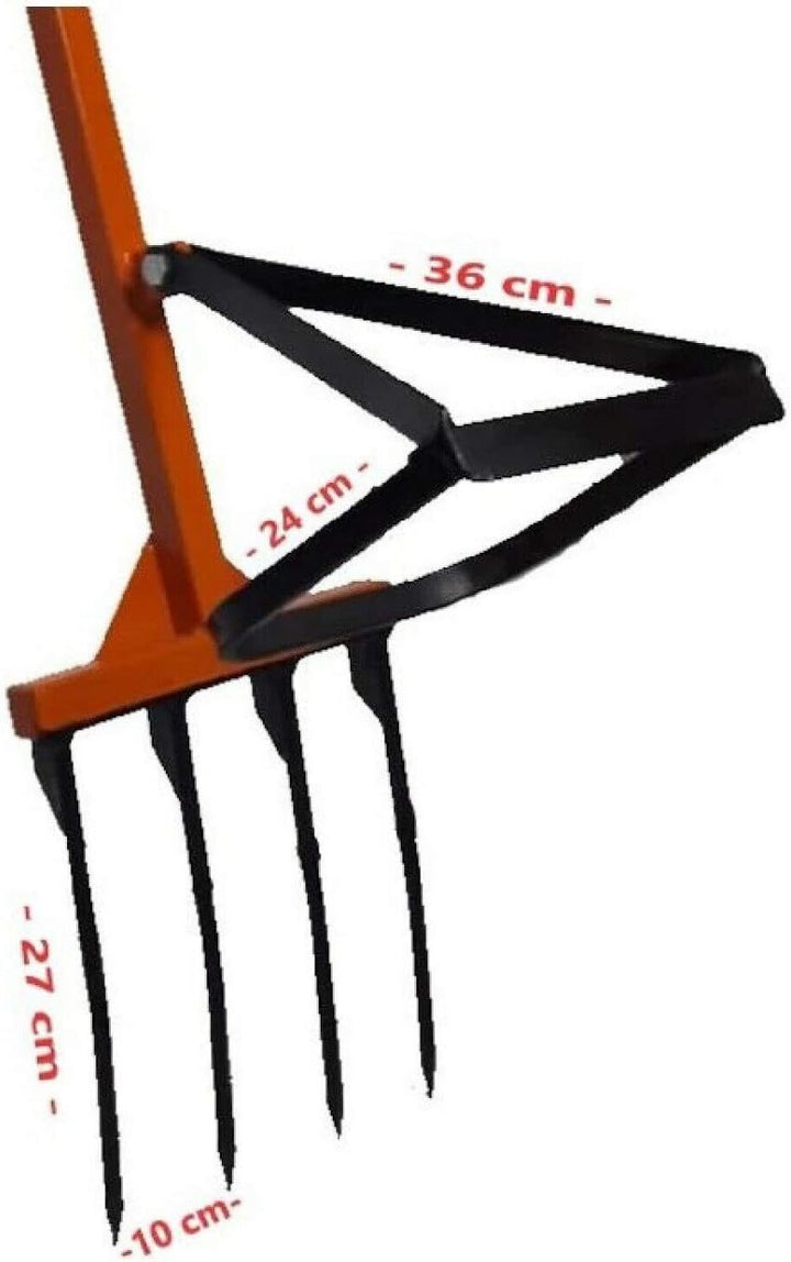 Doppelgrabegabel 4-Zähne Grabegabel Bodenlüfter Doppel Spatengabel Hacke Kultivator Bodenlockerer Ga