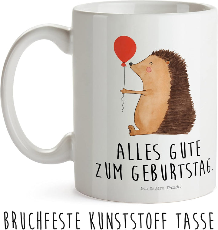 Mr. & Mrs. Panda Pott Igel Luftballon - Geschenk, Happy Birthday, Ballon, Plastikbecher, Henkelbeche