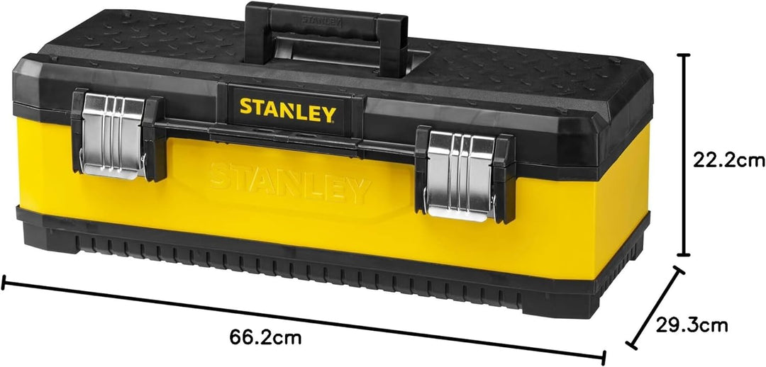 Stanley Werkzeugbox Metall-Kunststoff (66,2x29,3x22,2, Trage, Aussparung, Bi-Material Griff rostfrei