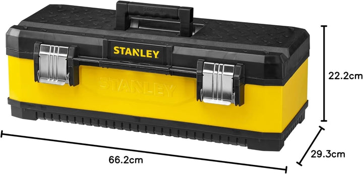 Stanley Werkzeugbox Metall-Kunststoff (66,2x29,3x22,2, Trage, Aussparung, Bi-Material Griff rostfrei