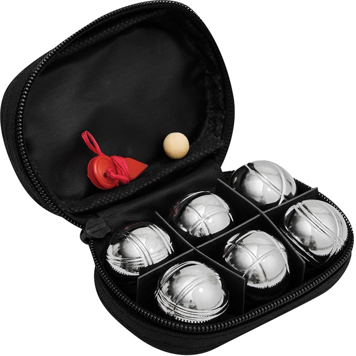noTrash2003 David Mini Boule Set für die Hosentasche, Mini Boccia & Petanque Set mit 6 Metallkugeln