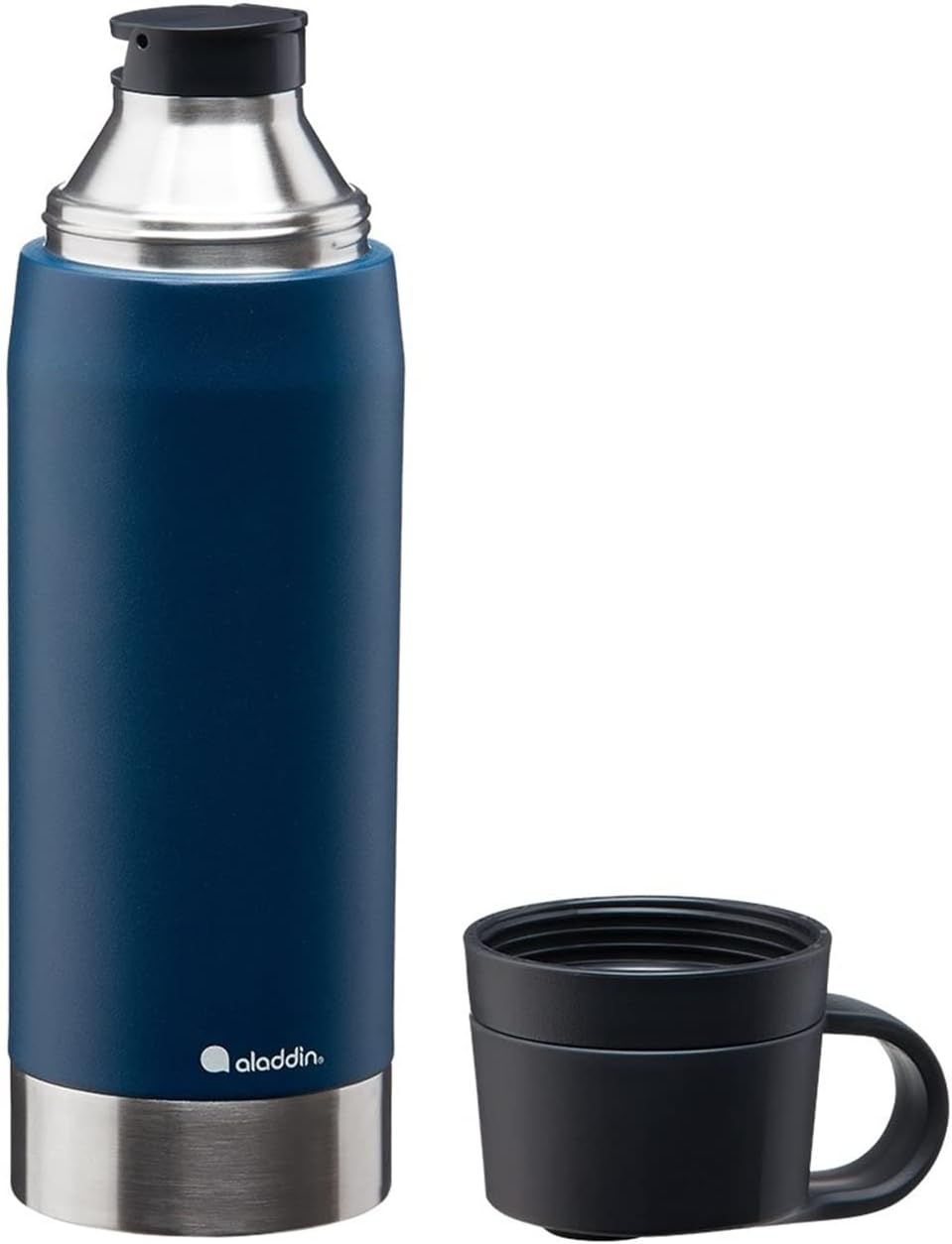 Aladdin CityPark Thermavac Twin Cup Bottle 1.1L Navy Blue – BPA FREE Stainless Steel Bottle with Bui