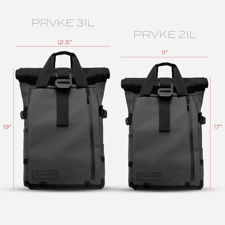 WANDRD All-New PRVKE Fotografie-Reise-Rucksack und Fotografie-Pack Schwarz 21L Photography Bundle, S