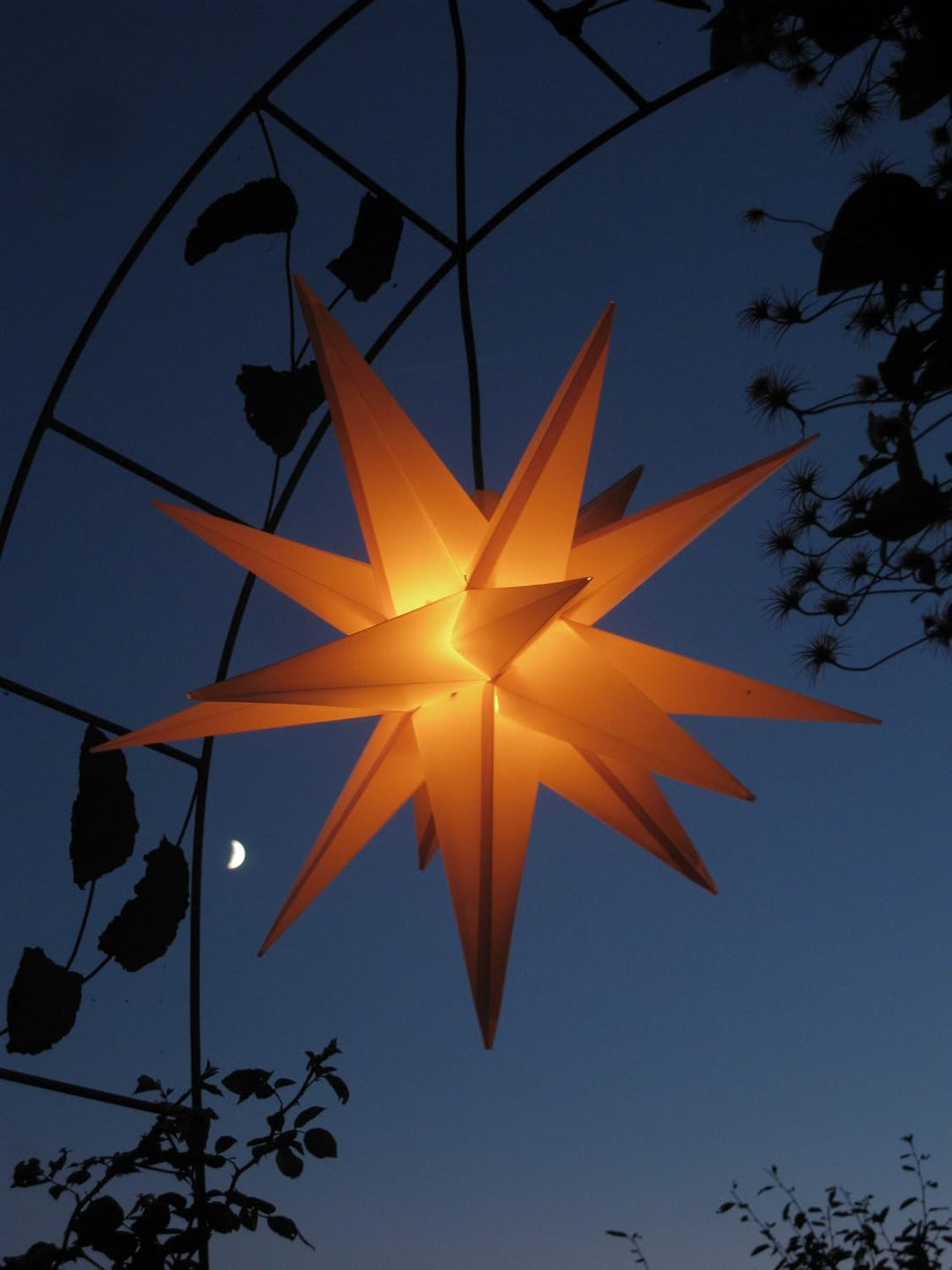 Aussenstern gelb mit auswechelbarer LED - beleuchteter Stern 55-60 cm Adventsstern Weihnachtsstern L