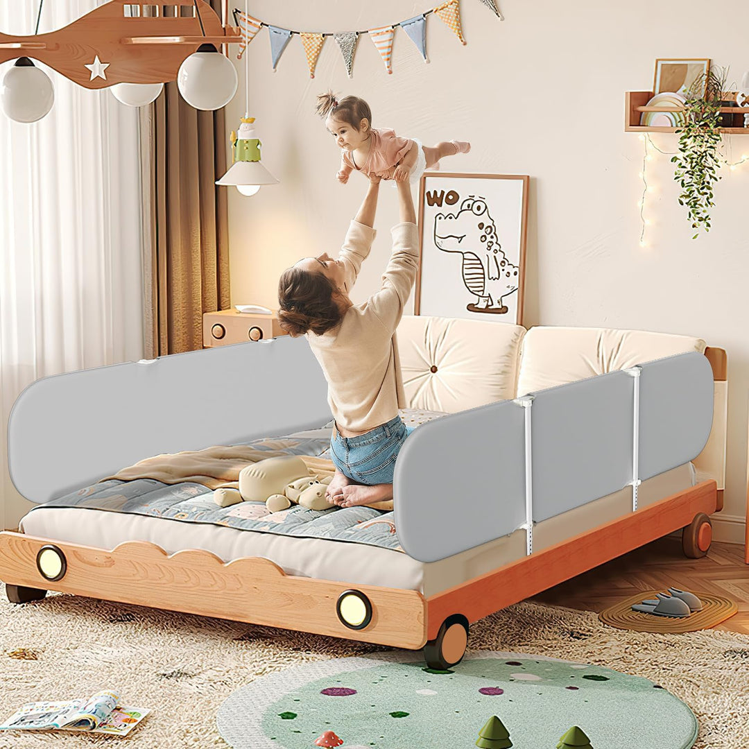 Eulenke 180cm Bettgitter Rausfallschutz Klappbar, Höhenverstellbar Bettschutzgitter Kinderbettgitter