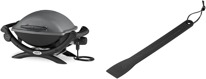 Weber Q1400 Elektrogrill, 43 x 32 cm, Dunkelgrau (52020079) & 6201 Grill-Schaber, Reinigungsspachtel