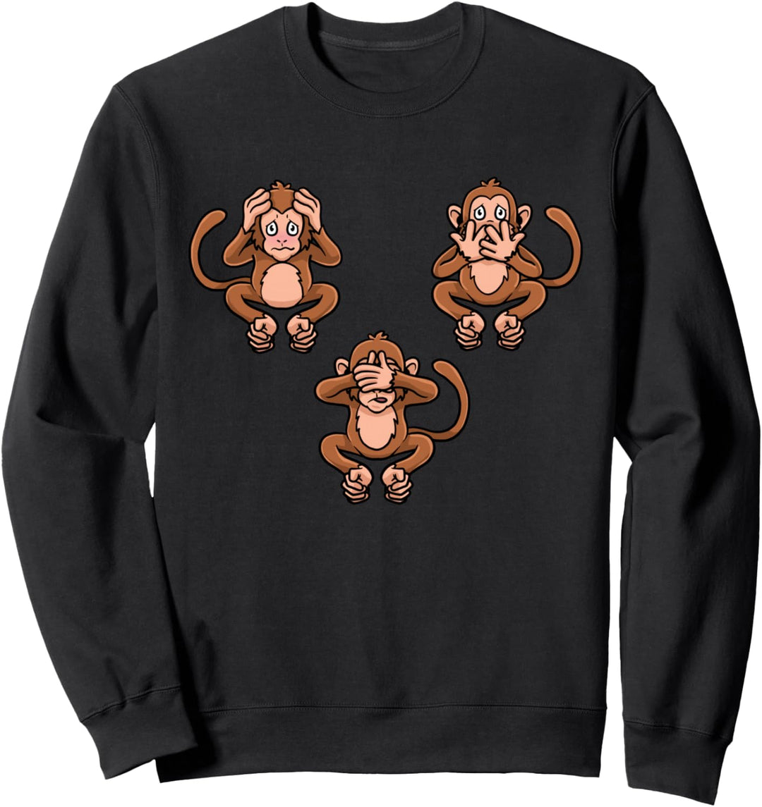Sprich, höre & sehe kein Böses Drei Äffchen weiser Affe Sweatshirt