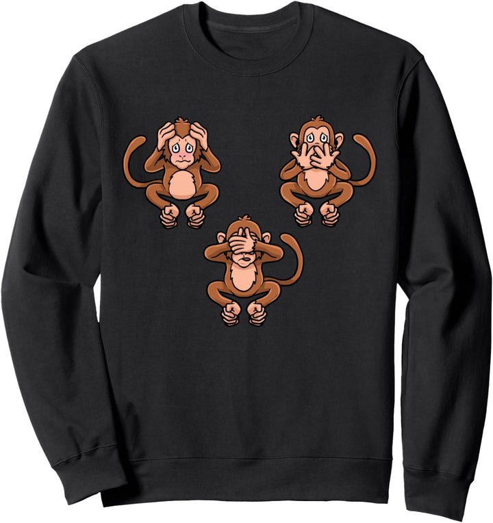 Sprich, höre & sehe kein Böses Drei Äffchen weiser Affe Sweatshirt