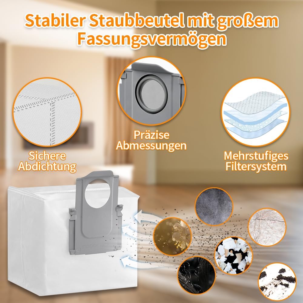 28 Stück Zubehörset Ersatz für Roborock S8 MaxV Ultra,2 Rollenbürste,4 Filter,6 Seitenbürsten,8 Wisc