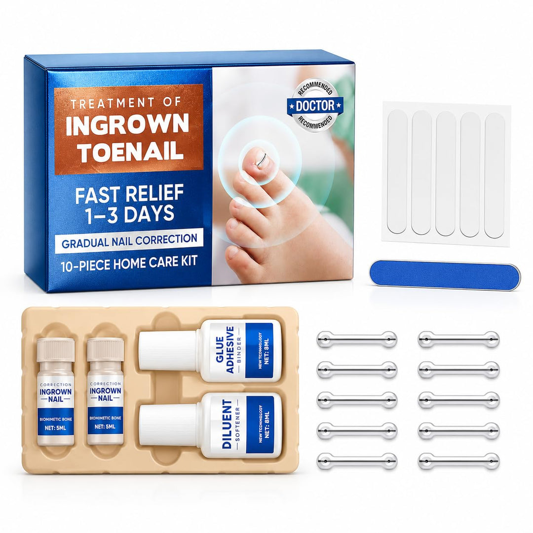 Eingewachsene Zehennägel Set Titan Nagelspange Fussnägel Korrektur, 10 Stück | 1er Pack, 5 Grössen 1
