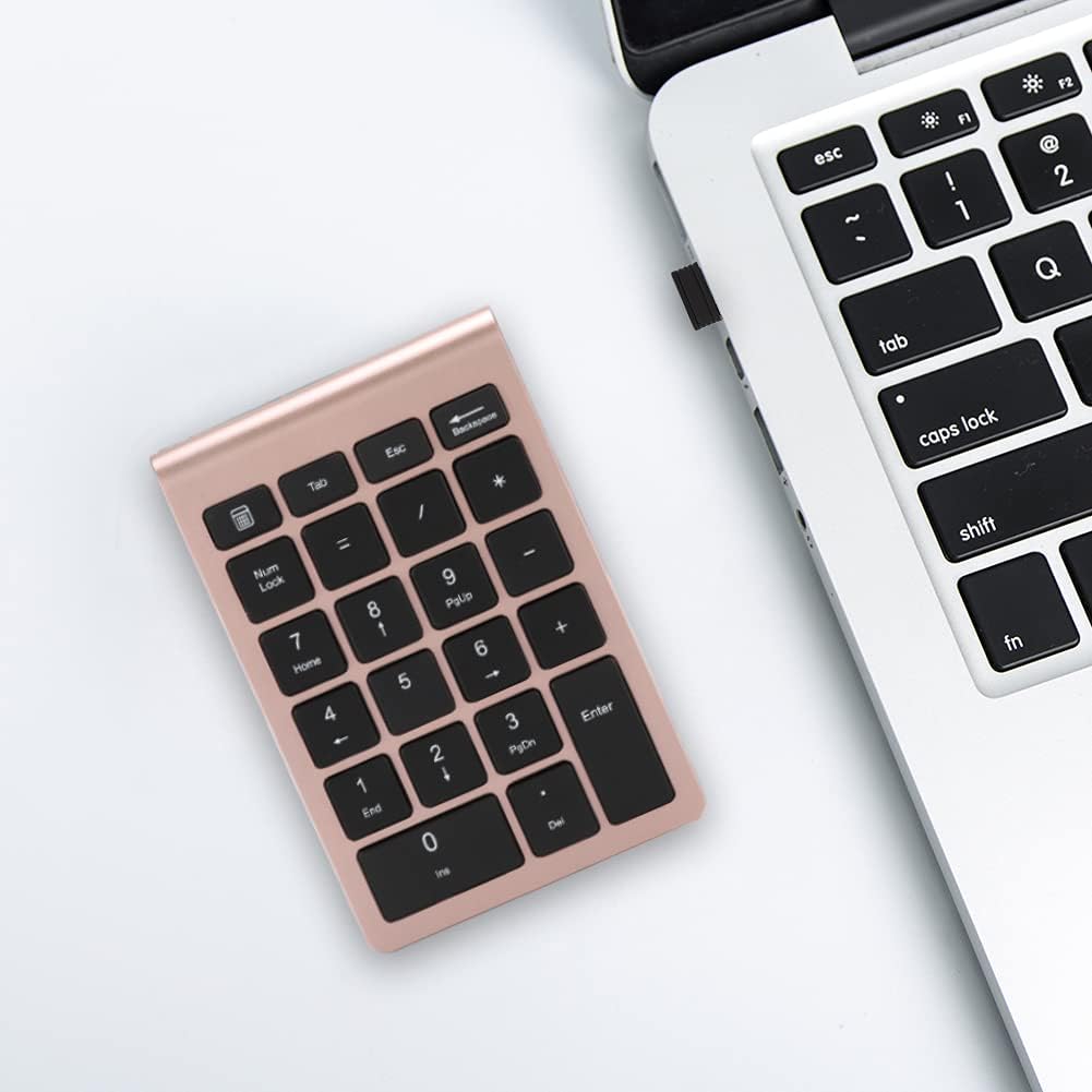 ASHATA Zehnertastatur, 22 Tasten Zehnertastatur USB 2.4G Kabellose Ergonomietastatur mit Empfänger,