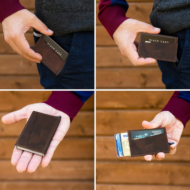 Solo Pelle Kartenetui | Kreditkartenetui | Leder Geldbörse Slim Wallet Portmonee | Geldbeutel mit RF