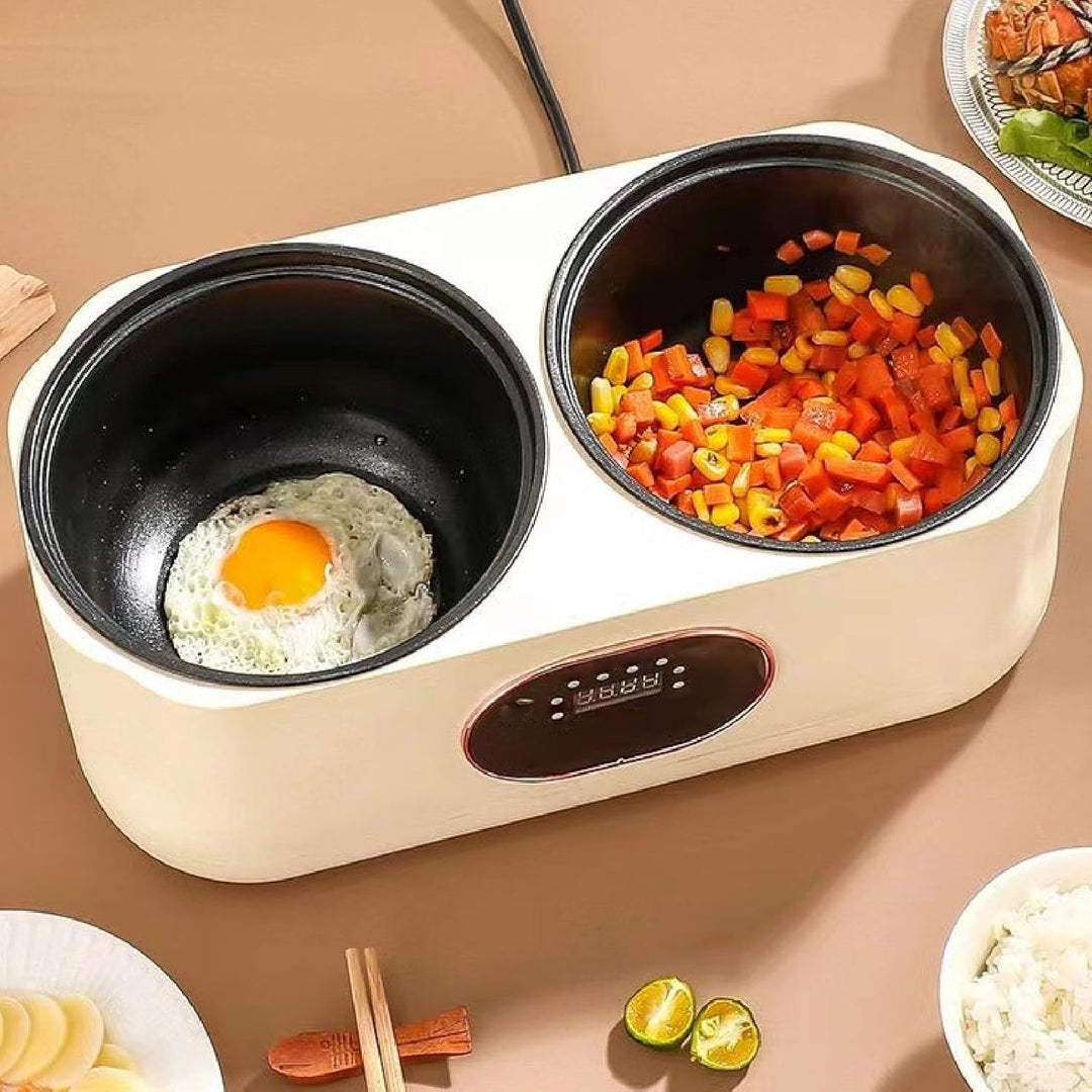 2-in-1-Doppel-Slow-Cooker, Dual-Combo-Slow-Cooker und Reiskocher, Doppel-Innen-Multifunktions-Reisko