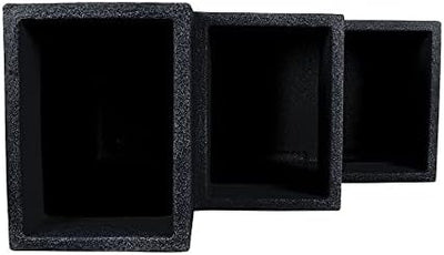 Spetebo 3er Blumentreppe anthrazit - 60x59x27 cm - XXL Kunststoff Blumenkübel Pflanztopf Pflanzkübel
