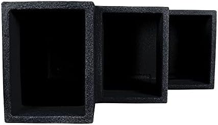 Spetebo 3er Blumentreppe anthrazit - 60x59x27 cm - XXL Kunststoff Blumenkübel Pflanztopf Pflanzkübel