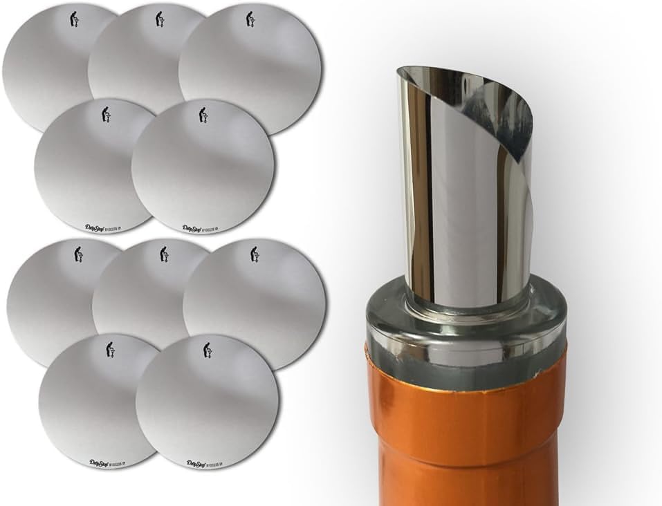 10er/Set Original DropStop Weinausgiesser, Made in Dänemark, Tropfschutz, Weinfolie Plättchen, für F