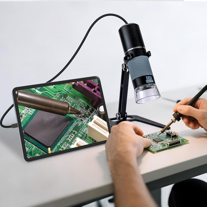 1080P USB-Mikroskop mit Metallständer, 50X-1000X Handheld Digital Mikroskop Kamera Kompatibel mit iP